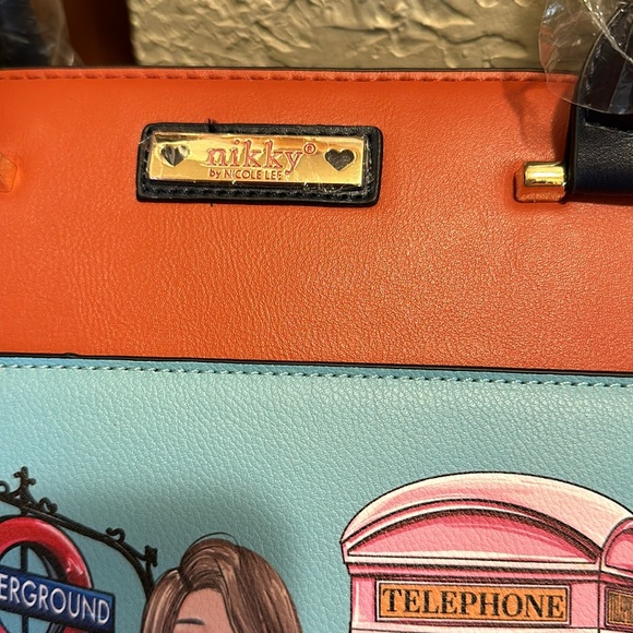 Nikky by Nicole Lee Travel Miss Your Call Satchel Graphic Fashion Handbag - Picture 4 of 9